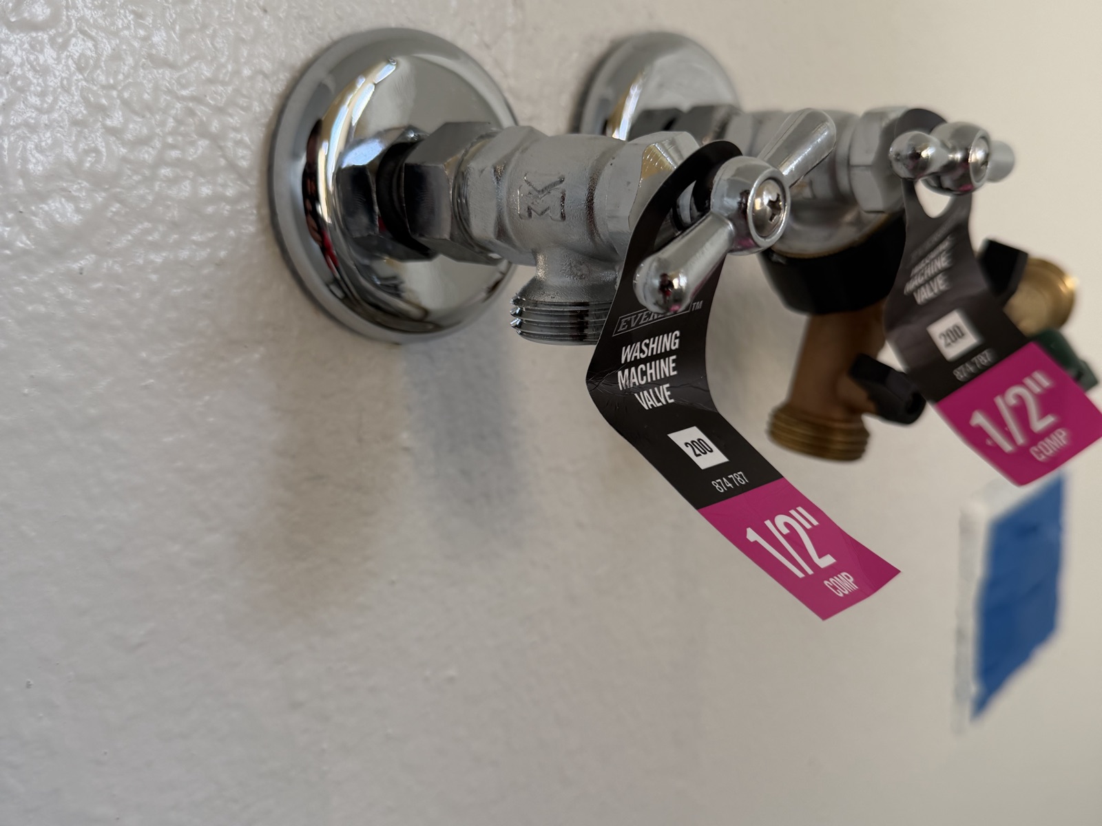 Replaced laundry valves